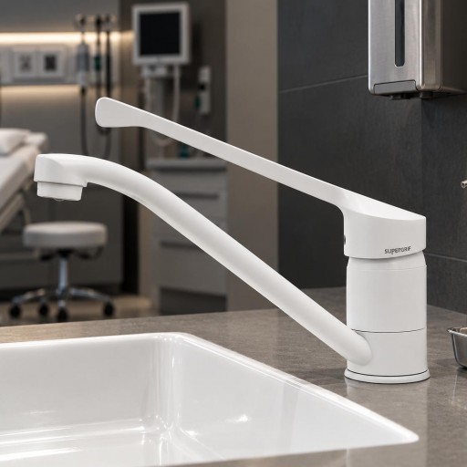 Grifo monomando gerontológico Medical blanco mate con caño giratorio – SUPERGRIF 601607310 [0]