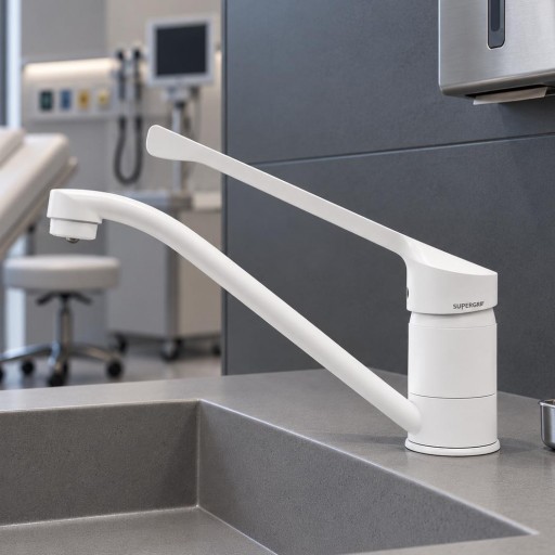 Grifo monomando gerontológico Medical blanco mate con caño giratorio – SUPERGRIF 601607310 [1]