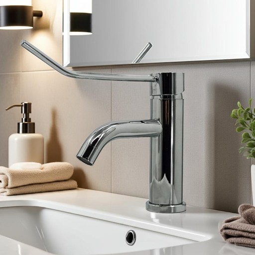 501106110 Grifo Monomando Gerontológico de Lavabo Cromado – Palanca Larga PMR [1]