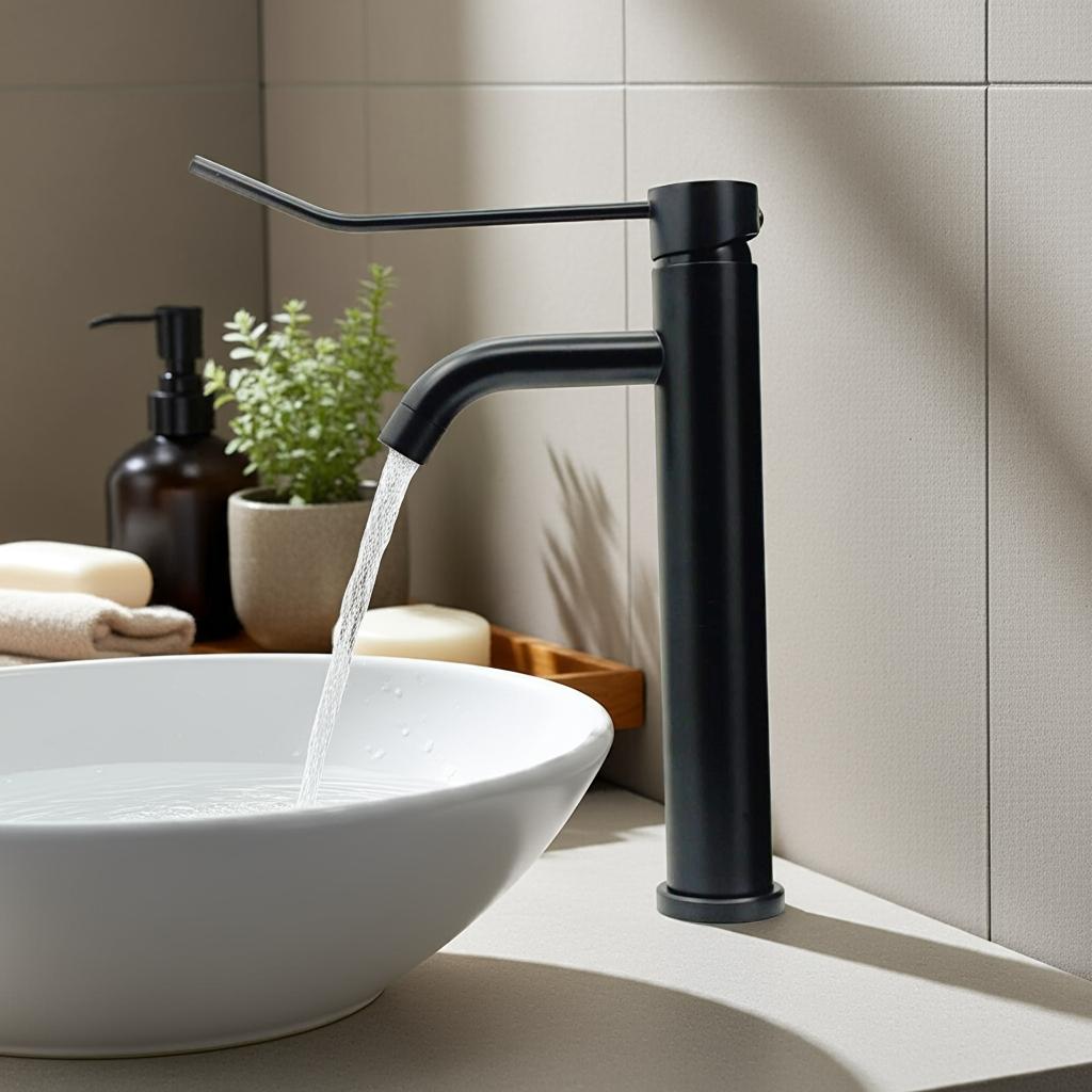 501108370 Grifo Lavabo Alto PMR Negro Mate
