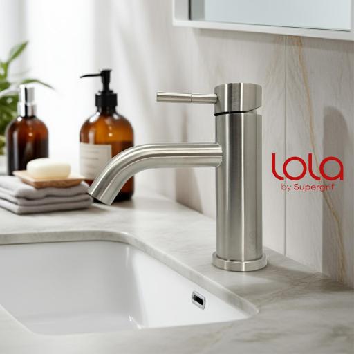 701106INOX Monomando Lavabo Lola 