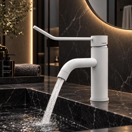 Grifo lavabo gerontológico PMR blanco mate con palanca larga – 501106310 [0]