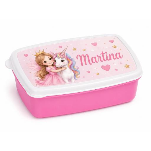 Fiambrera infantil personalizada para merienda | Azul o rosa [2]