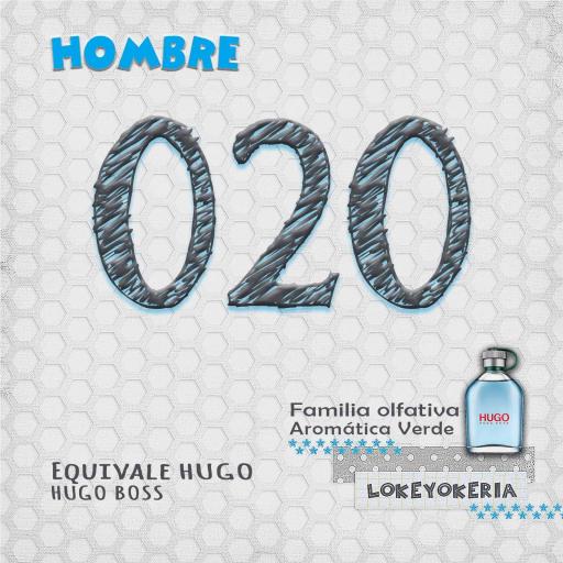 020 Perfume Equivalencia Hombre | Aromática Verde (Inspiración Hugo Boss, Hugo)