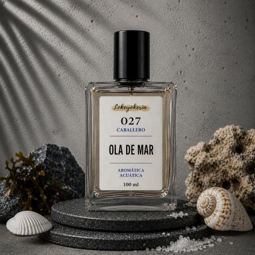 027 OLA DE MAR de Lokeyokeria, frasco de 100 ml con etiqueta de caballero y decoración marina [0]