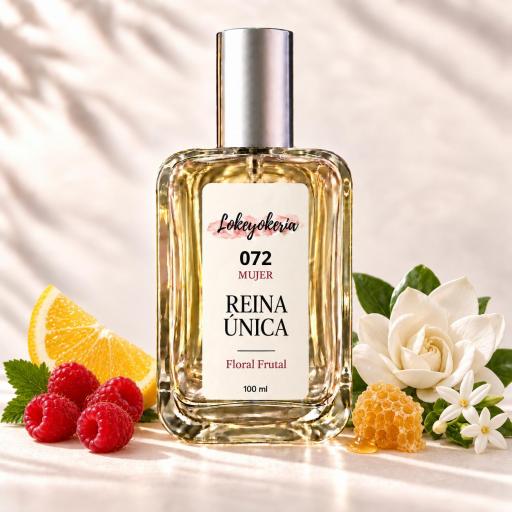 072 Reina Única de Lokeyokeria, frasco de 100 ml con limón, frambuesas, flores blancas y miel [0]