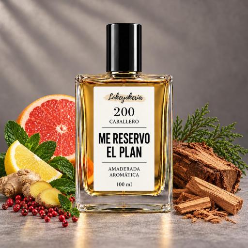 200 ME RESERVO EL PLAN de Lokeyokeria, frasco ALICE de 100 ml con pomelo, limón, menta, jengibre y maderas [0]