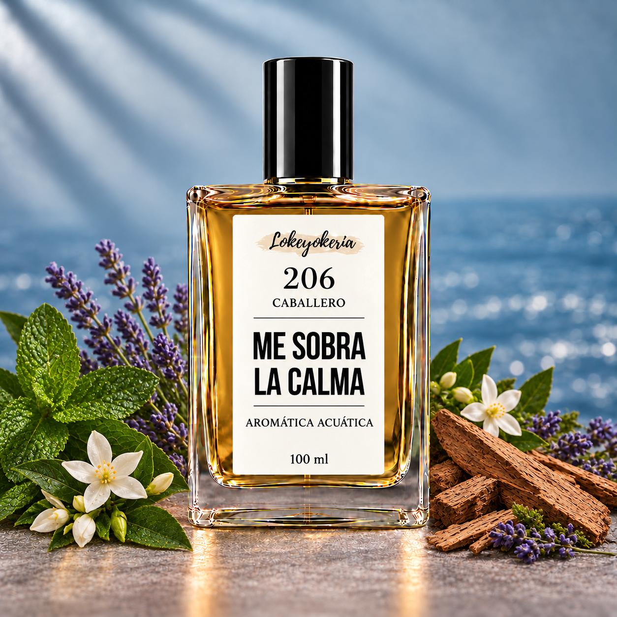 206 ME SOBRA LA CALMA, perfume de equivalencia para hombre, frasco ALICE de 100 ml