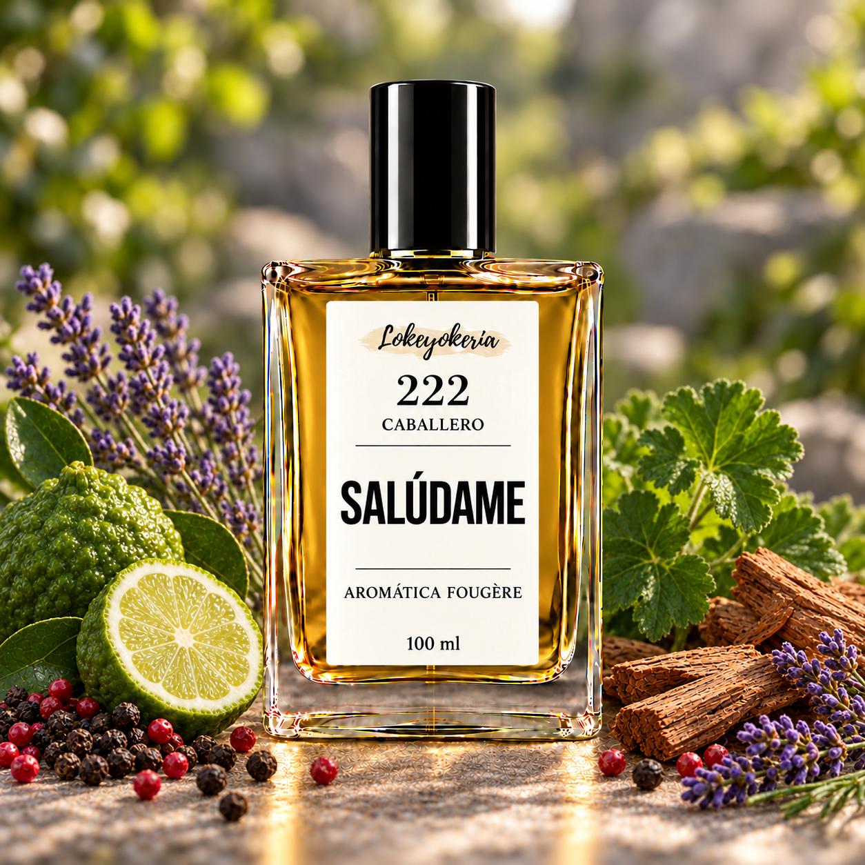 222 SALÚDAME, perfume de equivalencia para hombre, frasco ALICE de 100 ml