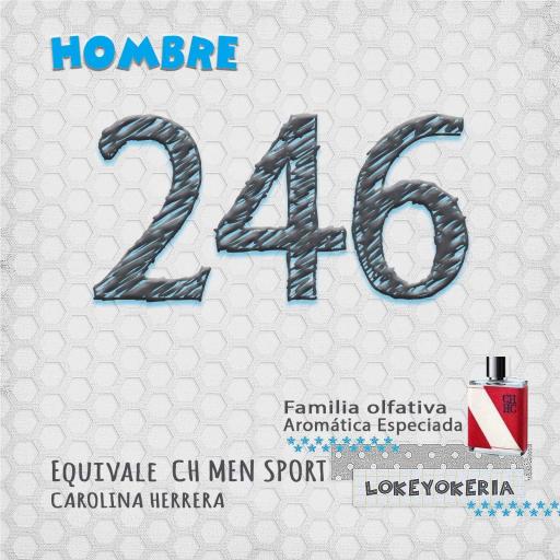 246 Perfume Equivalencia Hombre | Aromática Especiada (Inspiración Carolina Herrera, CH Men Sport)