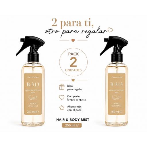 B313 Body Mist Unisex 250 ml | Dulce y Cremoso (Inspiración Bath & Body Works, Vanilla Coconut) [2]