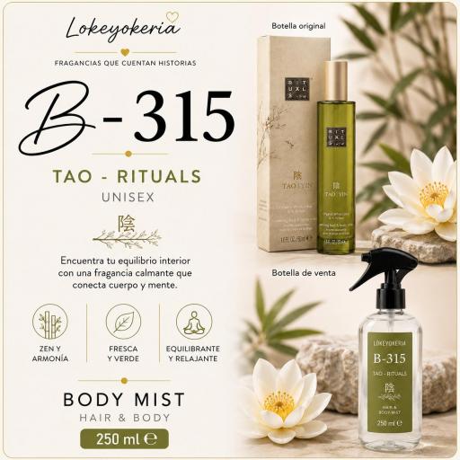 Body Mist B315 Unisex 250 ml (Inspiración Tao de Rituals) [0]