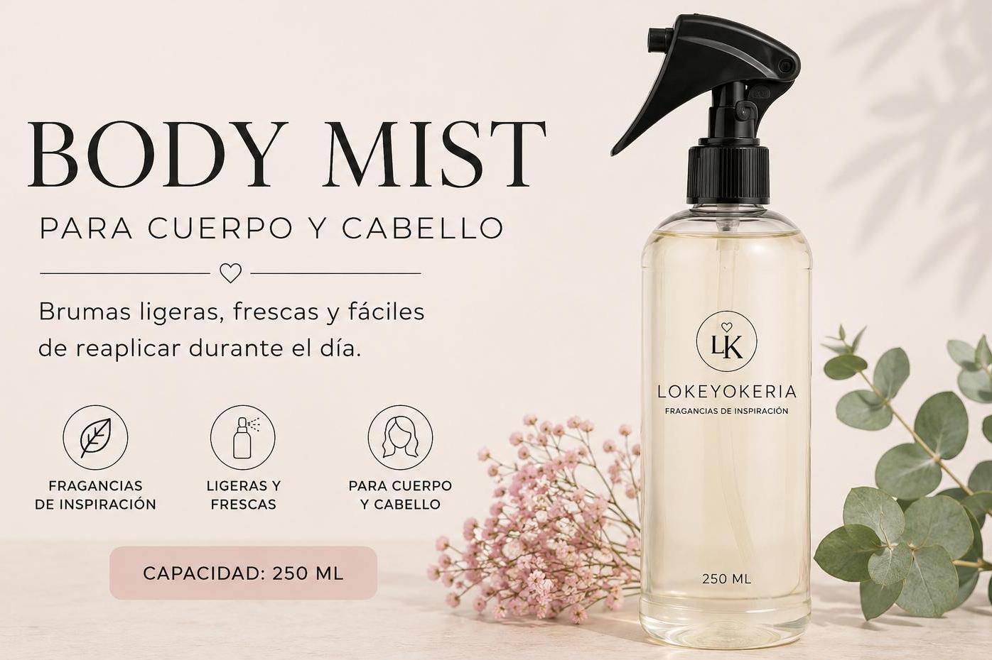 Body Mist para Cuerpo y Cabello