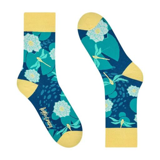 Calcetines divertidos de algodón “sin costuras” LIBÉLULA [1]