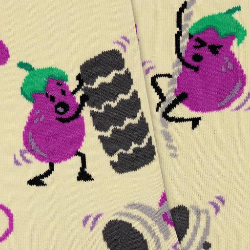 Calcetines divertidos de algodón “sin costuras” BERENJENA | Kylie Crazy [1]