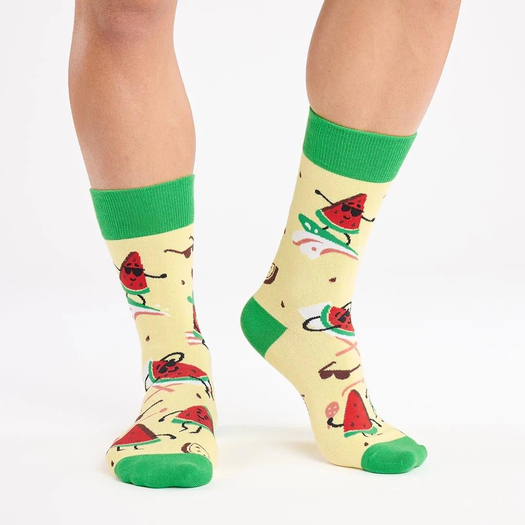 Calcetines divertidos de algodón “sin costuras” SANDÍA PLAYA | Kylie Crazy