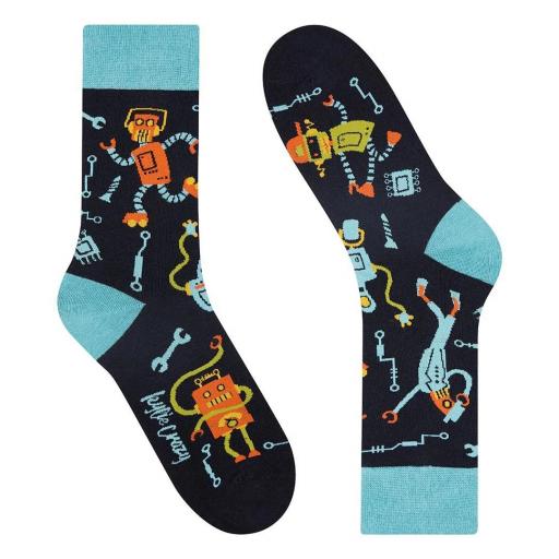 Calcetines divertidos de algodón “sin costuras” ROBOTS | Kylie Crazy [1]