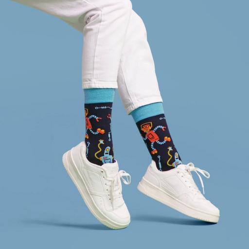 Calcetines divertidos de algodón “sin costuras” ROBOTS | Kylie Crazy [0]