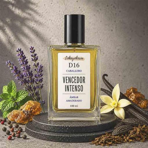 D16 VENCEDOR INTENSO Perfume Equivalencia Hombre | Ámbar Amaderado