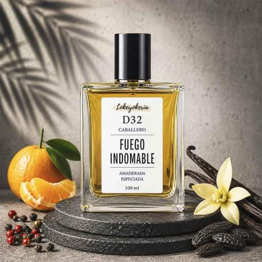 D32 FUEGO INDOMABLE Perfume Equivalencia Hombre | Amaderada Especiada