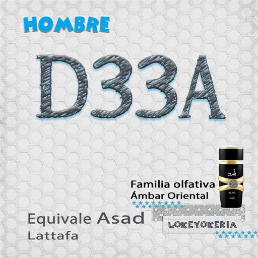 D33A Perfume Equivalencia Hombre | Oriental (Inspiración Lattafa Perfumes, Asad) [0]