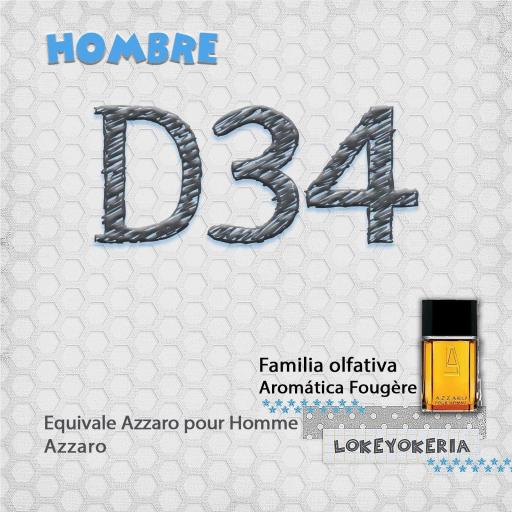 D34 Perfume Equivalencia Hombre | Aromática Fougère (Inspiración Azzaro, Azzaro pour Homme) [0]