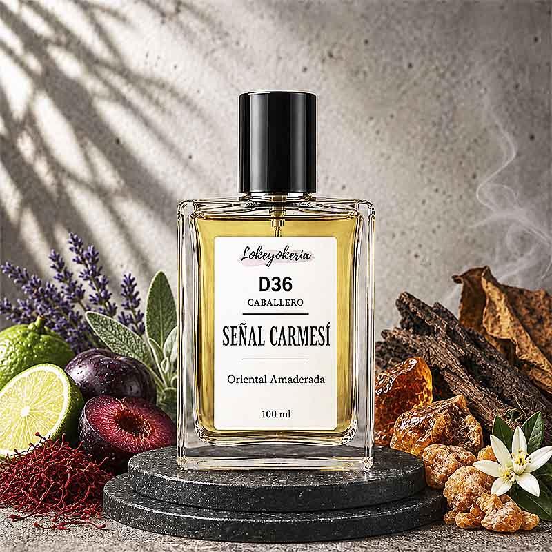D36 SEÑAL CARMESÍ Perfume Equivalencia Hombre | Oriental Amaderada