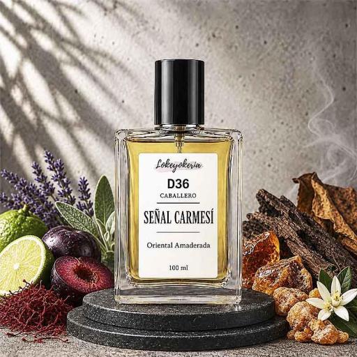 D36 SEÑAL CARMESÍ Perfume Equivalencia Hombre | Oriental Amaderada
