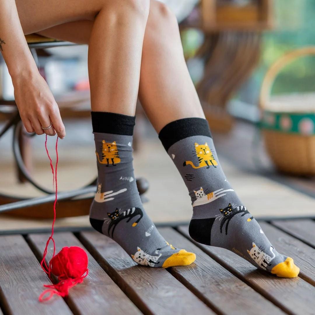 Calcetines divertidos de algodón "sin costuras" GATOS | Kylie Crazy