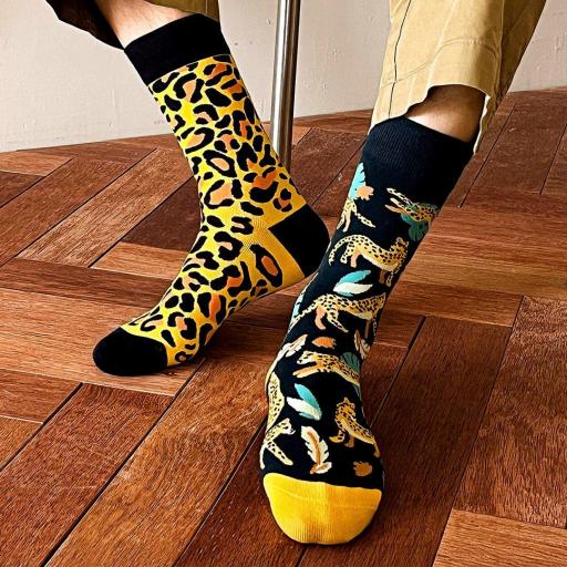 Calcetines divertidos de algodón “sin costuras” LEOPARDO | Kylie Crazy