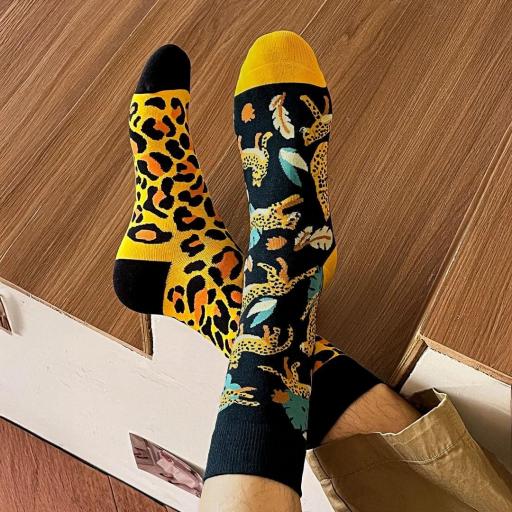 Calcetines divertidos de algodón “sin costuras” LEOPARDO | Kylie Crazy [4]