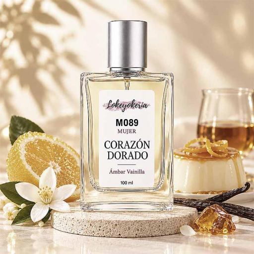 M089 CORAZÓN DORADO | Perfume Equivalencia Mujer | Ámbar Vainilla