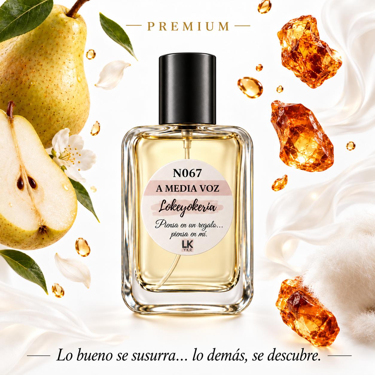 N067 A MEDIA VOZ | Perfume Equivalencia Premium Unisex | Floral Ambarada