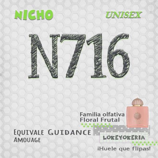 N716 Perfume Equivalencia Unisex | Floral Frutal (Inspiración Amouage, Guidance)