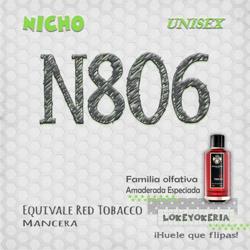 N806 Perfume Equivalencia Unisex | Amaderada Especiada (Inspiración Mancera, Red Tobacco) [0]