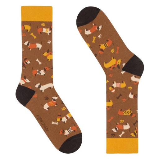 Calcetines divertidos de algodón "sin costuras" PERRO SALCHICHA | Kylie Crazy [0]