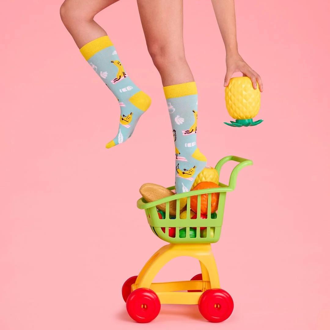 Calcetines divertidos de algodón “sin costuras” PLÁTANO YOGA | Kylie Crazy