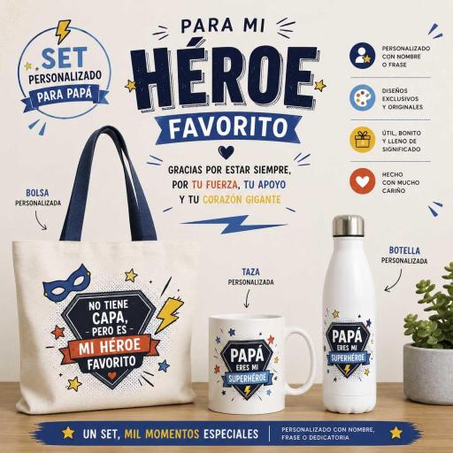 Set personalizado con bolsa, taza y botella | Regalo único a medida [2]