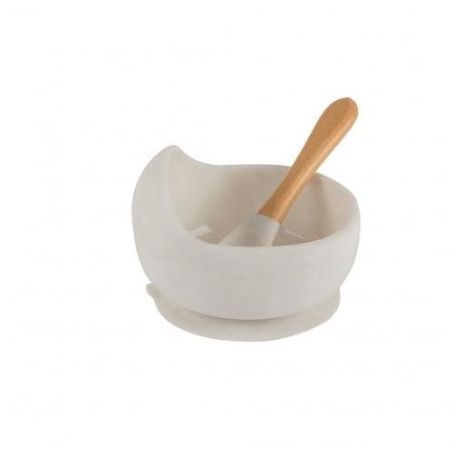 Bol de Silicona con Cuchara de Madera Personalizado – Bebé Antideslizante [3]