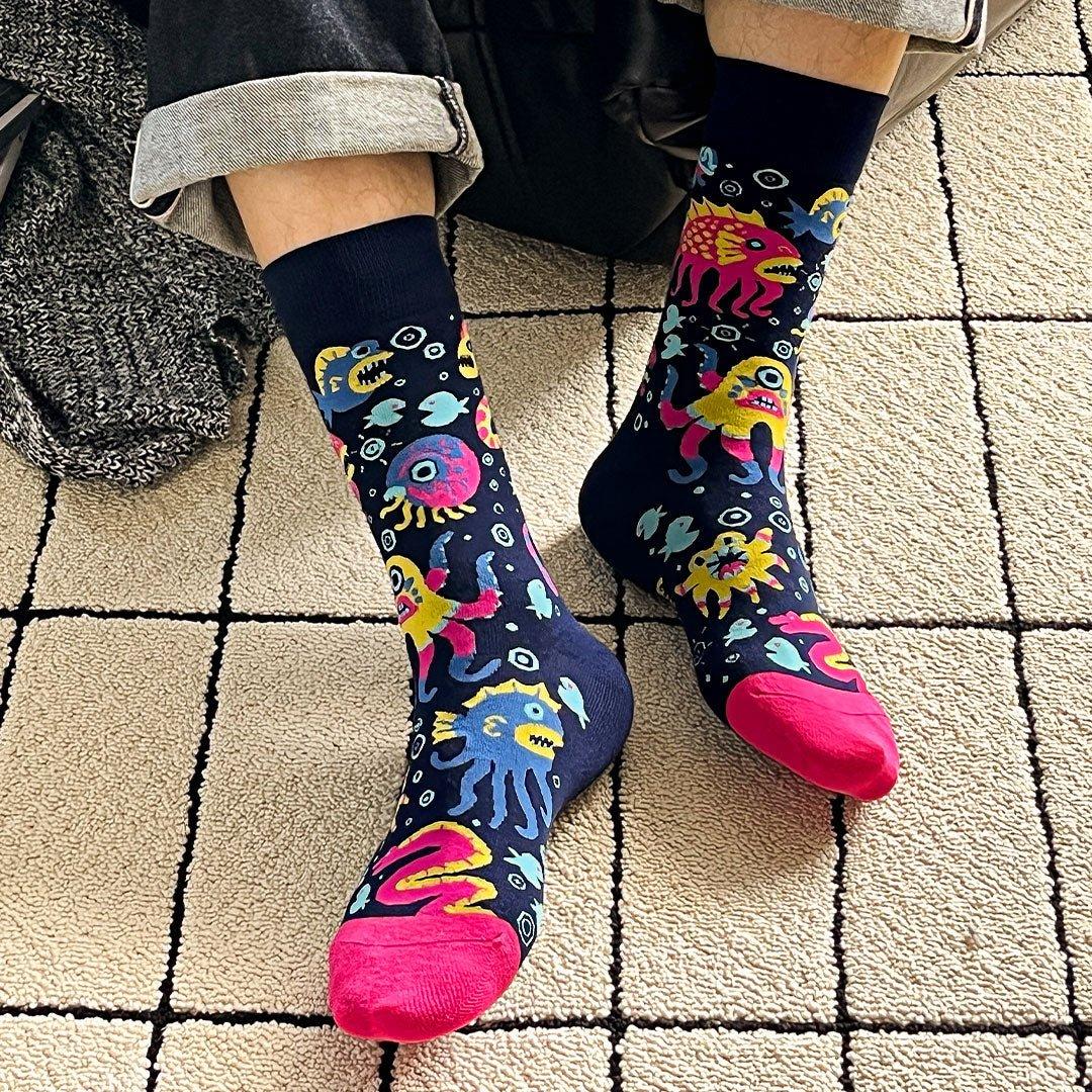 Calcetines divertidos de algodón “sin costuras” MONSTRUOS MARINOS