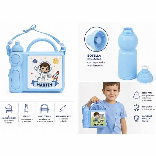 Maleta infantil personalizada con botella para almuerzo | Vuelta al cole [3]