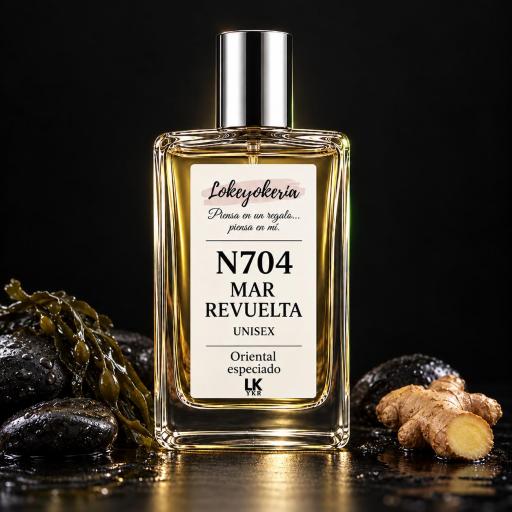 N704 MAR REVUELTA, perfume de equivalencia Premium unisex oriental especiado, frasco ALICE de 100 ml [0]