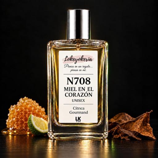 N708 MIEL EN EL CORAZÓN, perfume Premium unisex cítrico gourmand de Lokeyokeria [0]