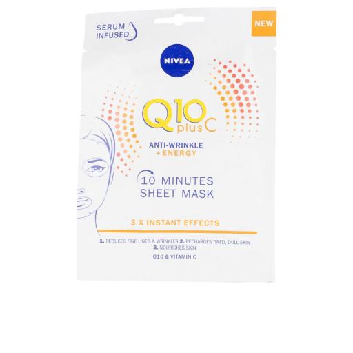 Q10+ VITAMINA C anti-arrugas+energizante mascarilla facial 1 u [0]