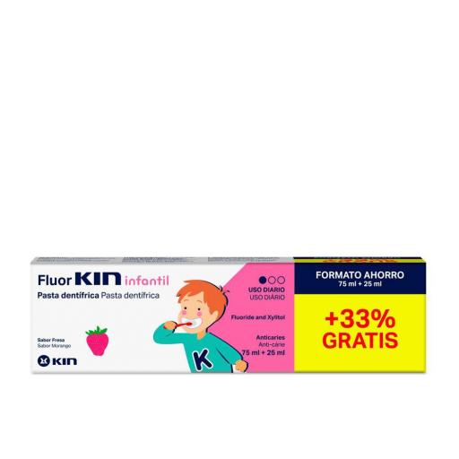 FLUORKIN INFANTIL pasta dentífrica #fresa 75+25 ml  100 ml