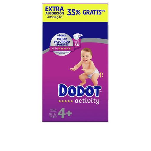 DODOT ACTIVITY EXTRA talla 4+ pañales 10-15 kg 104 u [0]