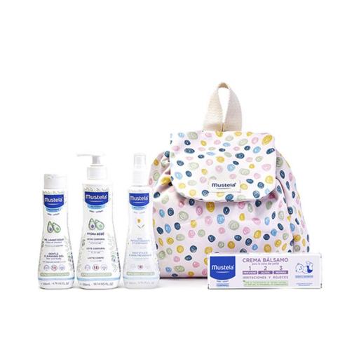 Mochila lunares BEBÉ bruma pelo - MUSTELA