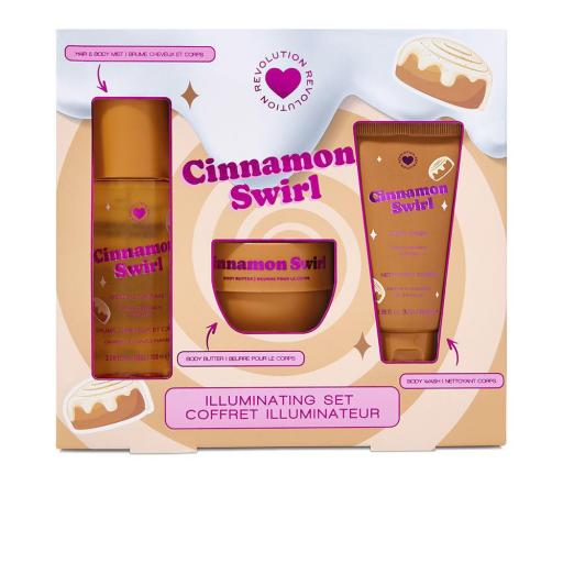I HEART REVOLUTION CINNAMON SWIRL BAÑO Y CUERPO ESTUCHE 3 pz