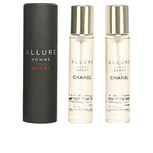 ALLURE HOMME SPORT eau de toilette vaporizador de viaje y 2 recargas 3 x 20 ml