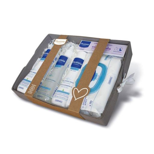 Caja canastilla BEBÉ GRIS - MUSTELA